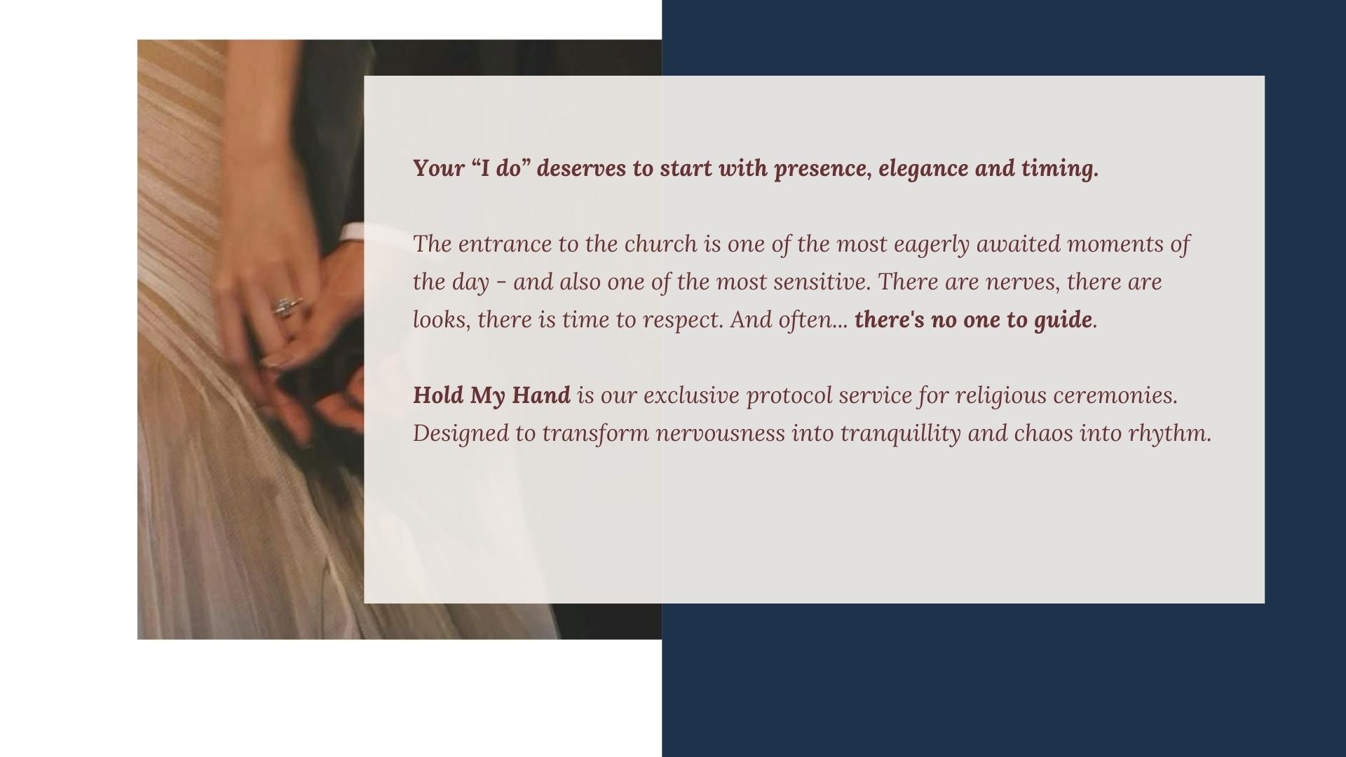 Hold My Hand - Religious Ceremony rotocol